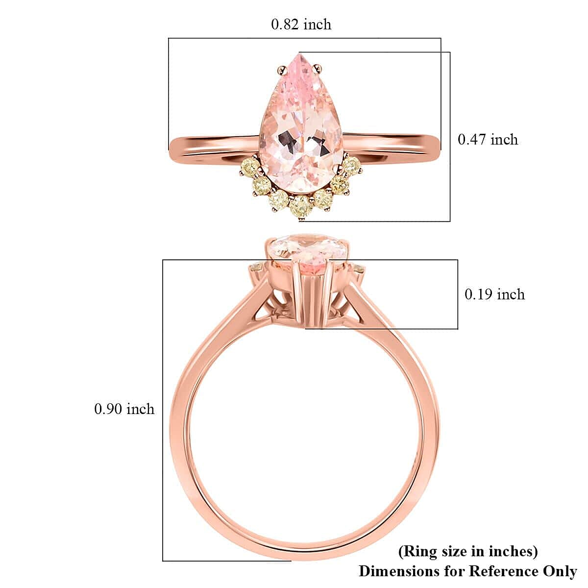 Certified Luxoro AAA Palmeiras Pink Morganite, Diamond Ring in 14K Rose Gold 1.35 ctw (Size 10.5) image number 5