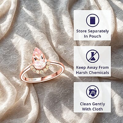 Certified and Appraised Luxoro AAA Palmeiras Pink Morganite, Diamond Ring in 14K Rose Gold 1.35 ctw (Size 11.0)