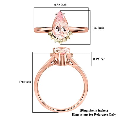Certified and Appraised Luxoro AAA Palmeiras Pink Morganite, Diamond Ring in 14K Rose Gold 1.35 ctw (Size 11.0)