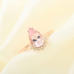 Certified & Appraised Luxoro AAA Palmeiras Pink Morganite and I2 Diamond 1.35 ctw Ring in 14K Rose Gold (Size 6.0)