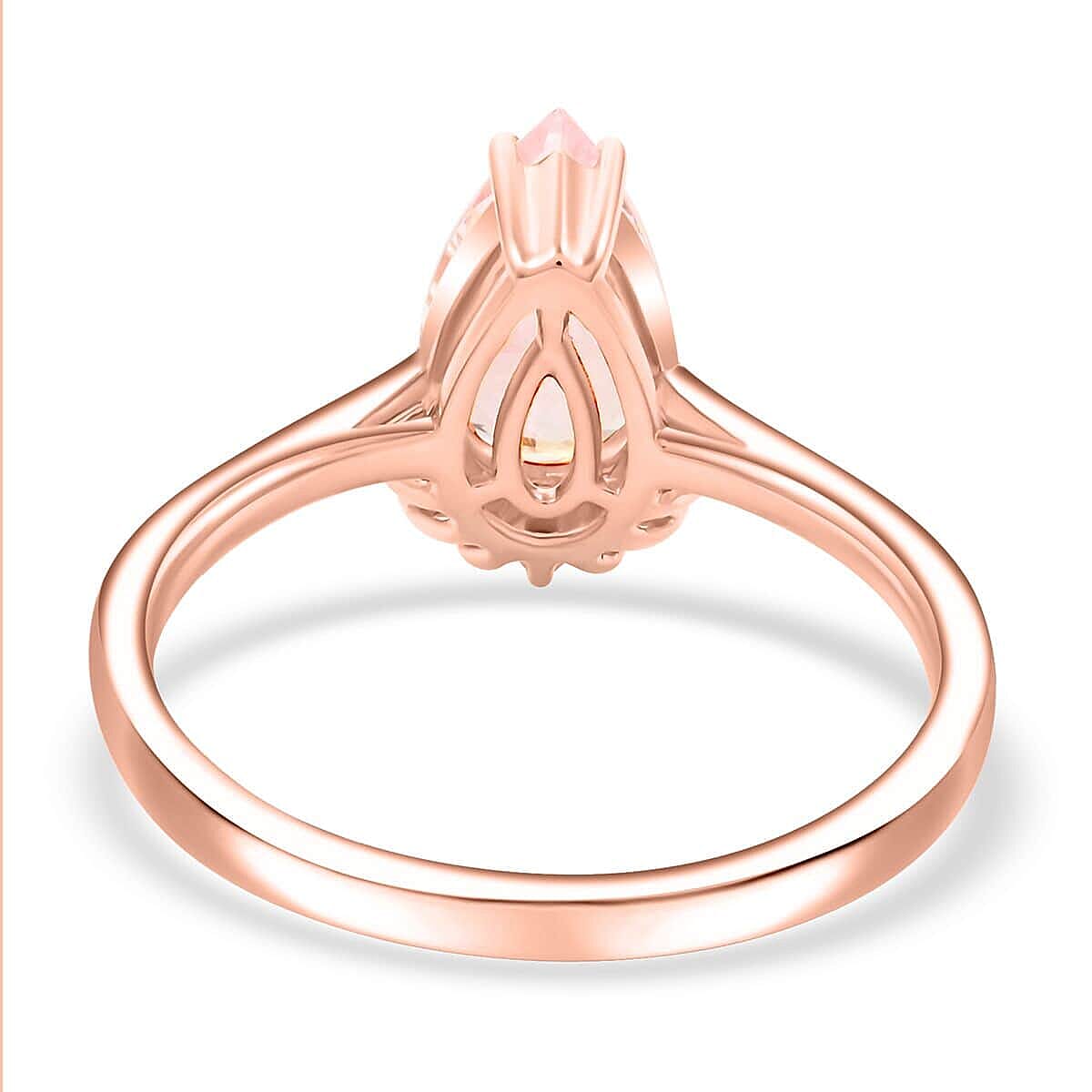 Certified & Appraised Luxoro AAA Pink Morganite and I2 Diamond 1.35 ctw Ring in 14K Rose Gold (Size 6.5) image number 4