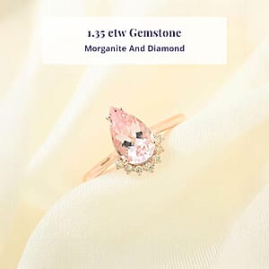 Certified and Appraised Luxoro AAA Palmeiras Pink Morganite, Diamond Ring in 14K Rose Gold 1.35 ctw (Size 7.5)
