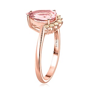 Certified Luxoro AAA Palmeiras Pink Morganite, Diamond Ring in 14K Rose Gold 1.35 ctw (Size 9.0)