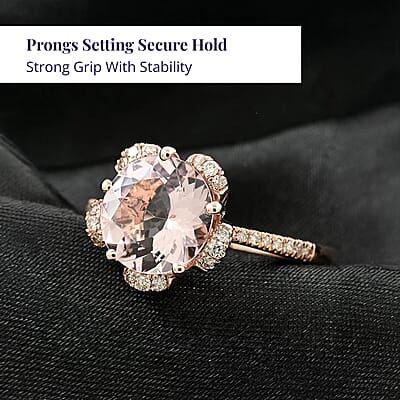 Certified & Appraised Luxoro AAA Pink Morganite and I2 Diamond 2.70 ctw Ring in 14K Rose Gold (Size 11.0)