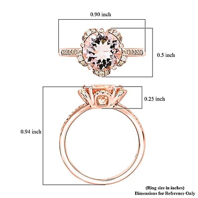 Certified & Appraised Luxoro AAA Pink Morganite and I2 Diamond 2.70 ctw Ring in 14K Rose Gold (Size 11.0)