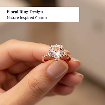Certified & Appraised Luxoro AAA Pink Morganite and I2 Diamond 2.70 ctw Ring in 14K Rose Gold (Size 8.0)