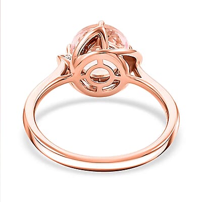 Certified & Appraised Luxoro AAA Palmeiras Pink Morganite and I2 Diamond 1.85 ctw Ring in 14K Rose Gold (Size 11.0)
