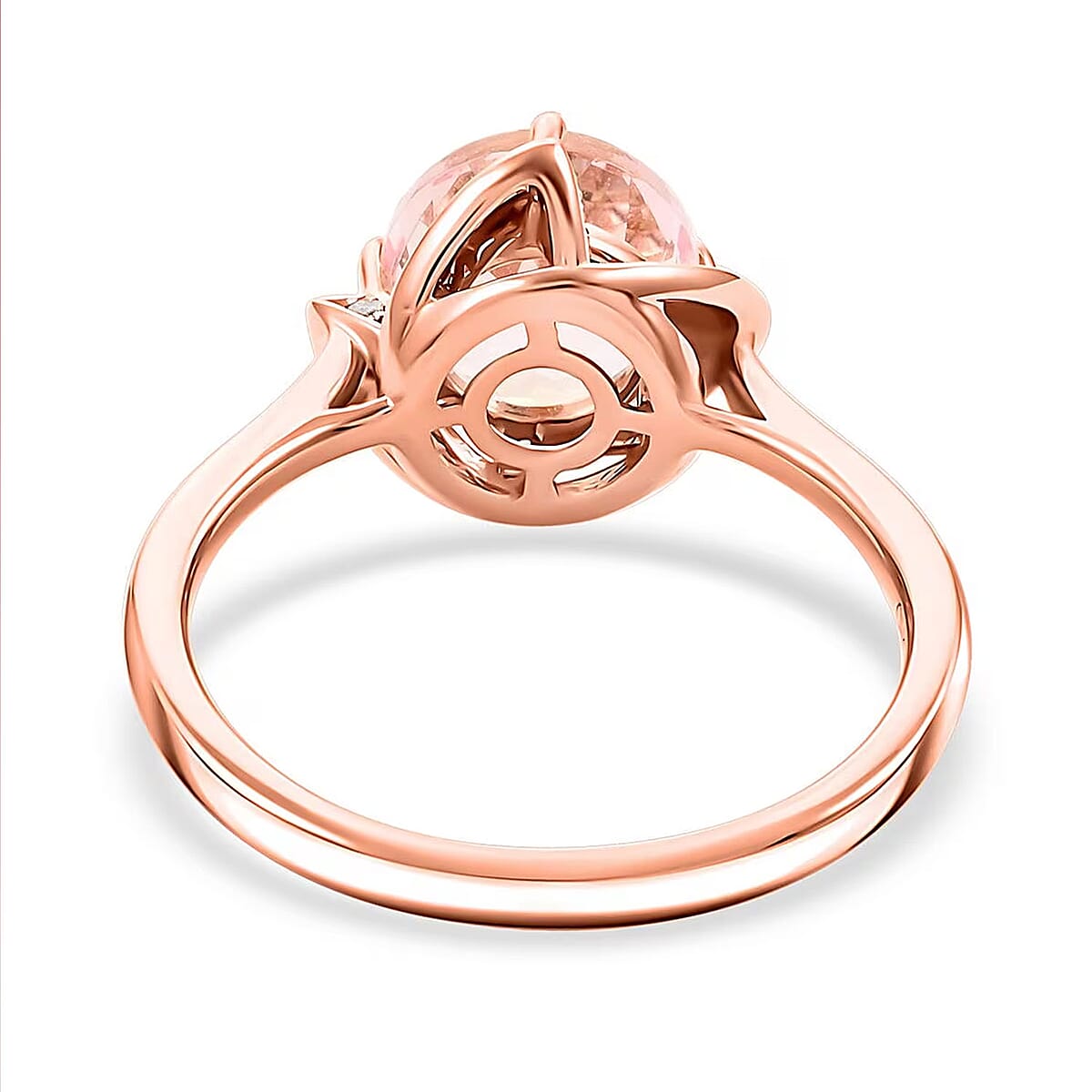 Certified & Appraised Luxoro AAA Palmeiras Pink Morganite and I2 Diamond 1.85 ctw Ring in 14K Rose Gold (Size 5.5) image number 6