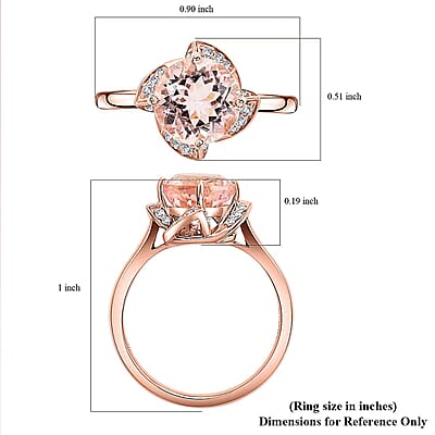 Certified & Appraised Luxoro AAA Palmeiras Pink Morganite and I2 Diamond 1.85 ctw Ring in 14K Rose Gold (Size 8.0)