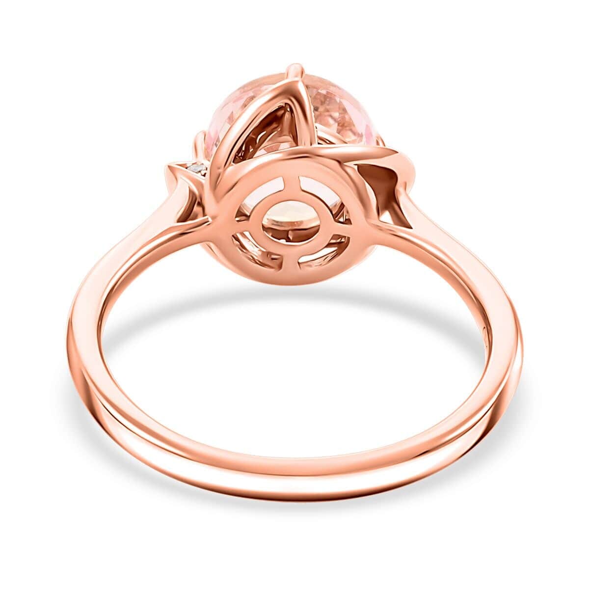 Certified & Appraised Luxoro AAA Palmeiras Pink Morganite and I2 Diamond 1.85 ctw Ring in 14K Rose Gold (Size 8.5) image number 4