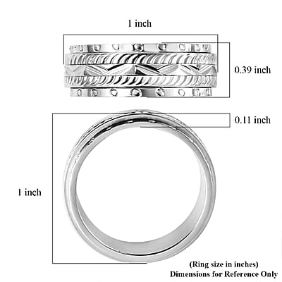 Textured Spinner Ring in Stainless Steel (Size 5.75)