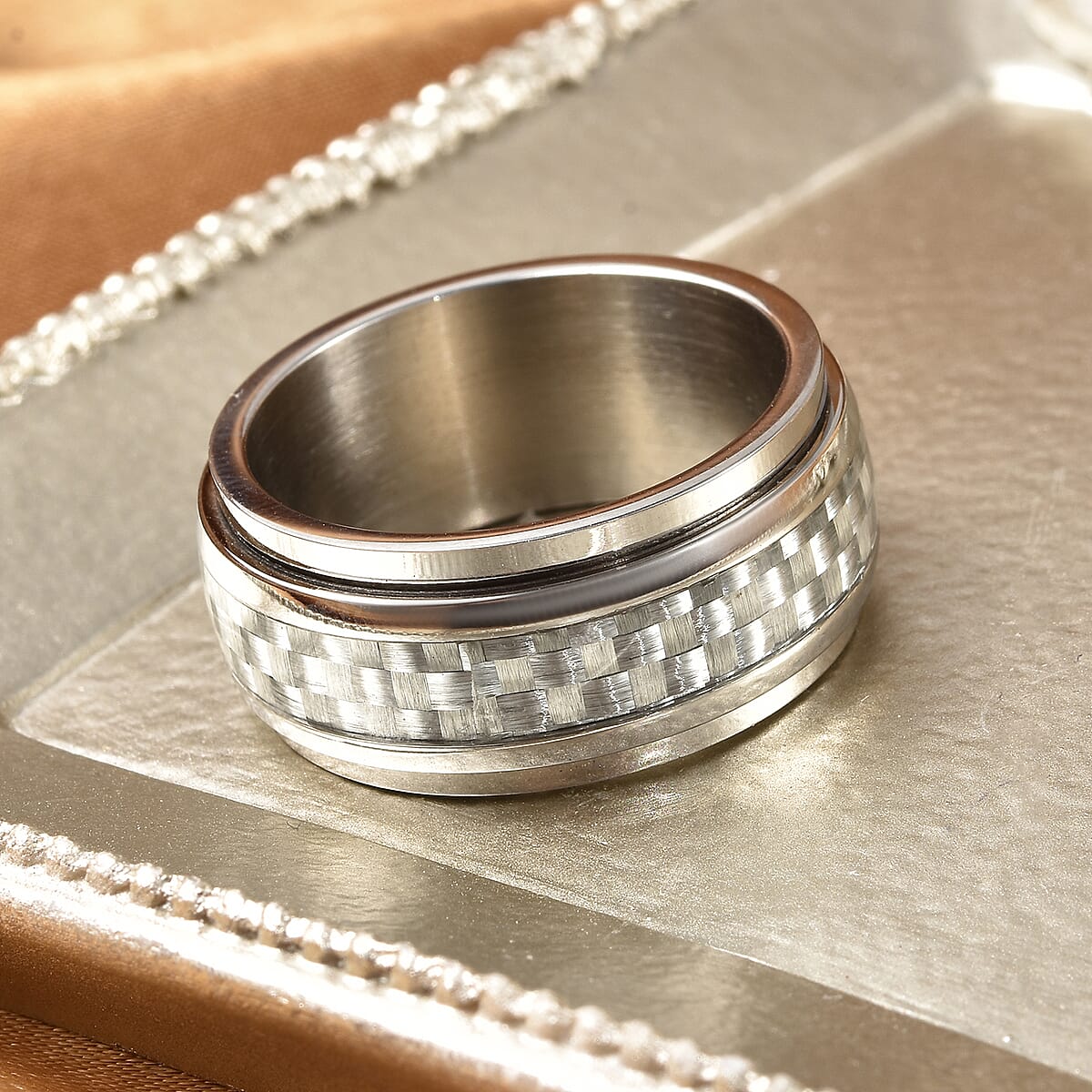 Spinner Ring in Stainless Steel (Size 6.75) image number 1