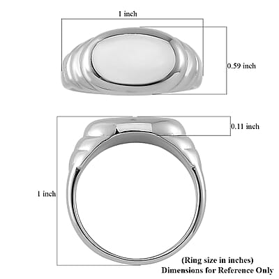 Ribbed Band Men's Ring in Stainless Steel (Size 9.0)
