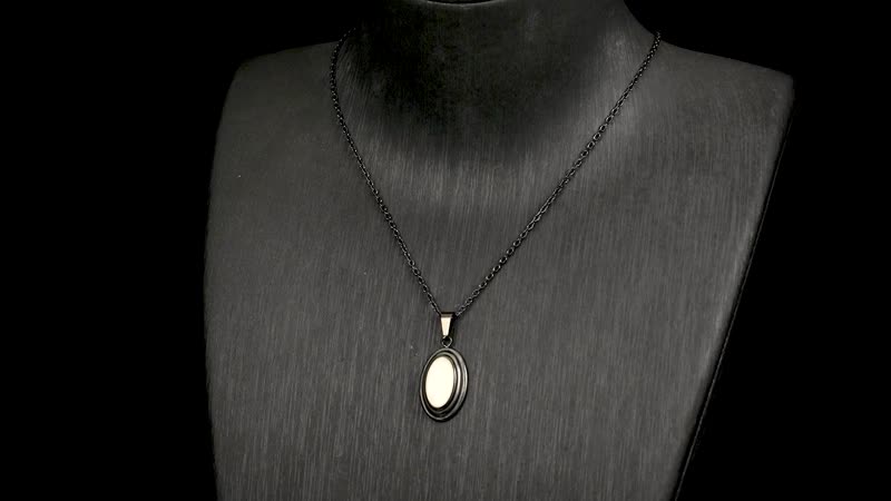 Dog Tag Pendant Necklace (24 Inches) in ION Plated Black Stainless Steel