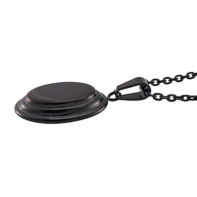 Dog Tag Pendant Necklace in ION Plated Black Stainless Steel 24 Inches