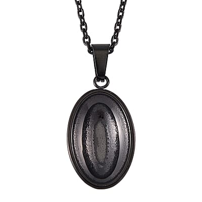 Dog Tag Pendant Necklace in ION Plated Black Stainless Steel 24 Inches
