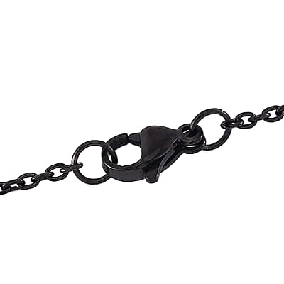 Dog Tag Pendant Necklace in ION Plated Black Stainless Steel 24 Inches