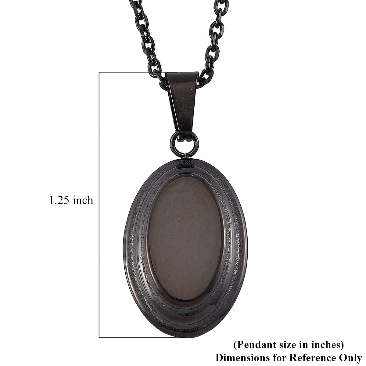 Dog Tag Pendant Necklace in ION Plated Black Stainless Steel 24 Inches