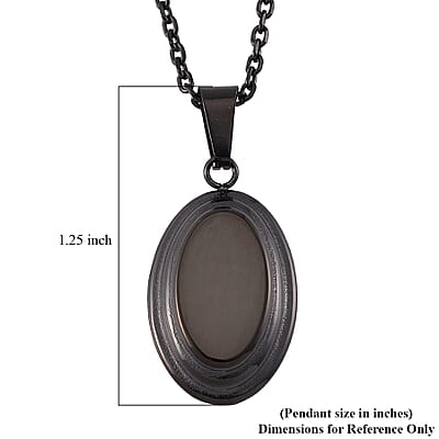 Dog Tag Pendant Necklace in ION Plated Black Stainless Steel 24 Inches