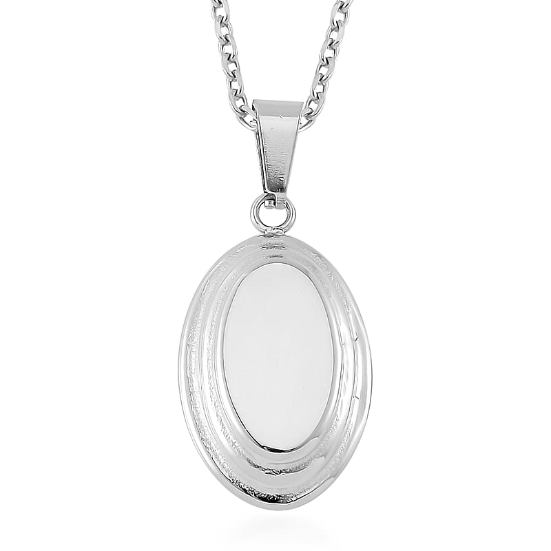 Dog Tag Pendant Necklace in Stainless Steel 24 Inches