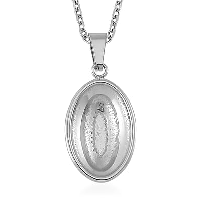 Dog Tag Pendant Necklace in Stainless Steel 24 Inches