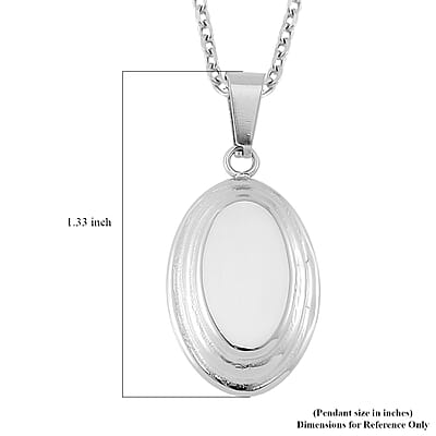 Dog Tag Pendant Necklace in Stainless Steel 24 Inches