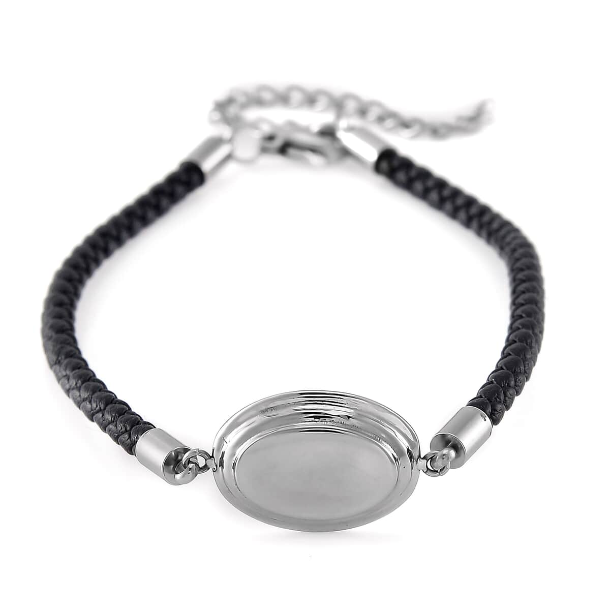 Dogtag Bracelet in Stainless Steel and Genuine Leather (7.50-9.50In) image number 0