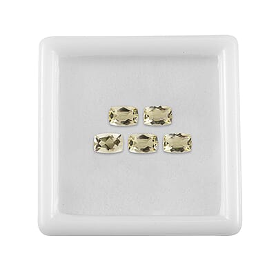 Green Gold Quartz Set of 5 (Cush 6x4 mm) 2.52 ctw Loose gemstone