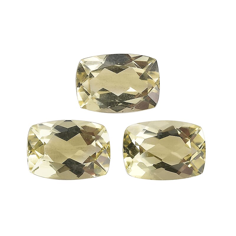 Green Gold Quartz Set of 3 (Cush 7x5 mm) 2.41 ctw Loose gemstone