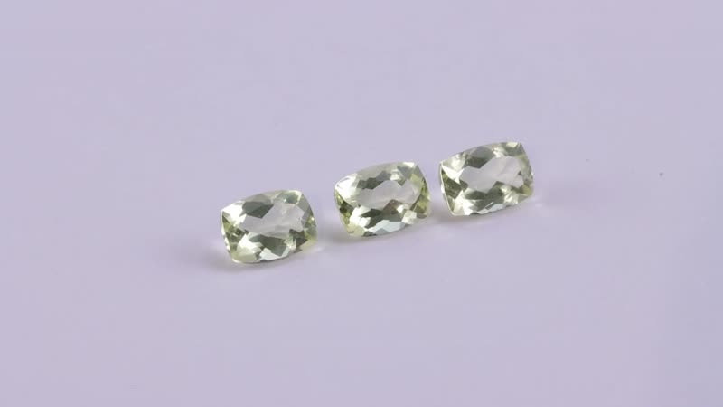 Green Gold Quartz Set of 3 (Cush 7x5 mm) 2.41 ctw Loose gemstone