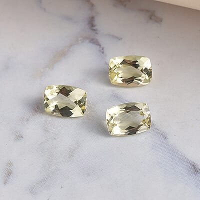 Green Gold Quartz Set of 3 (Cush 7x5 mm) 2.41 ctw Loose gemstone