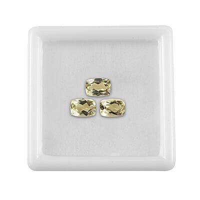 Green Gold Quartz Set of 3 (Cush 7x5 mm) 2.41 ctw Loose gemstone