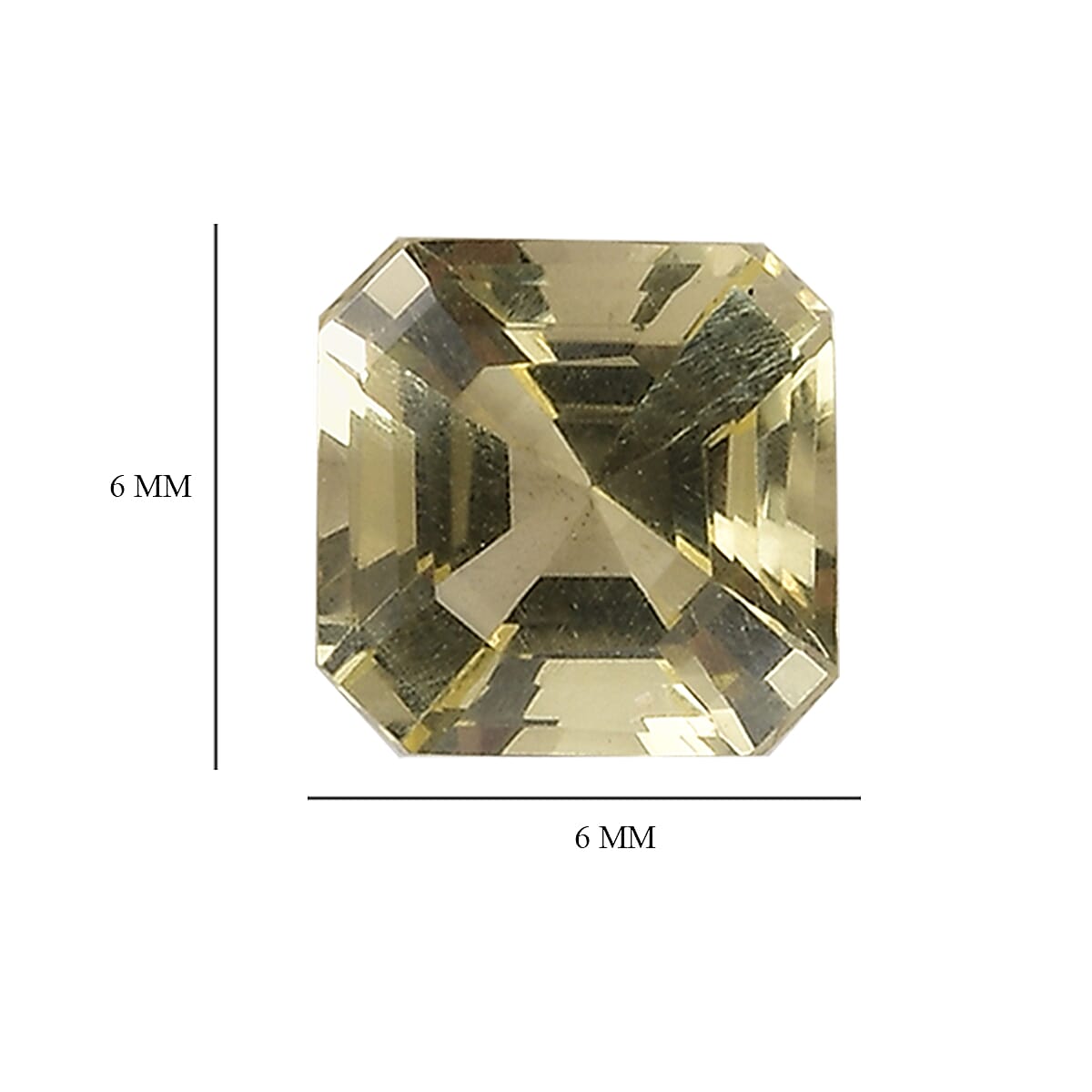 Asscher Cut Green Gold Quartz Set of 5 (Oct 6x6 mm) 5.02 ctw Loose gemstone