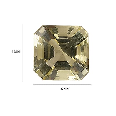 Asscher Cut Green Gold Quartz Set of 5 (Oct 6x6 mm) 5.02 ctw Loose gemstone