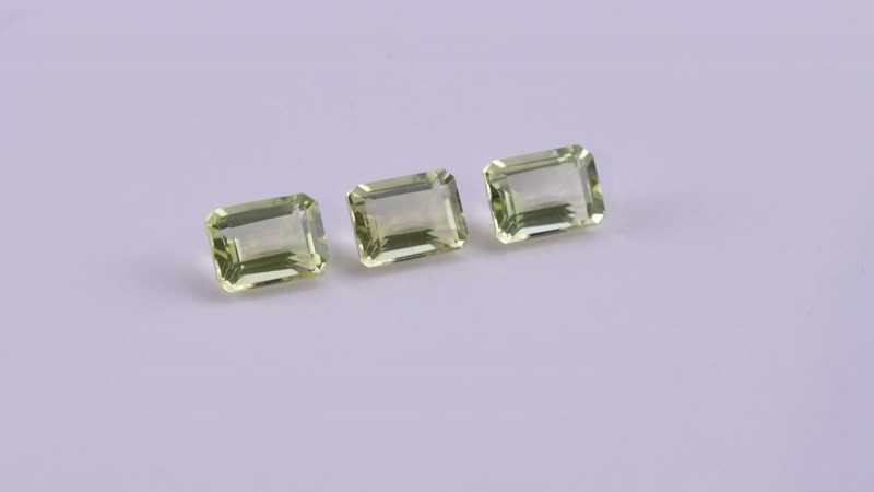 AA Green Gold Quartz Set of 3 (Oct 7x5 mm) 2.95 ctw Loose gemstone
