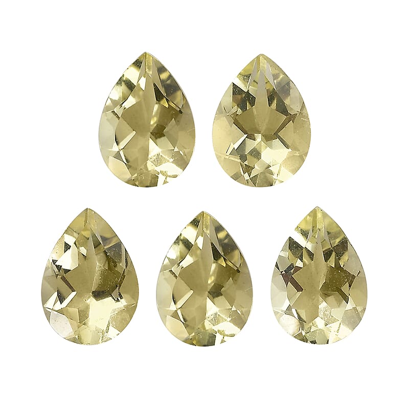 Green Gold Quartz Set of 3 (Pear 7x5 mm) 2.94 ctw Loose gemstone