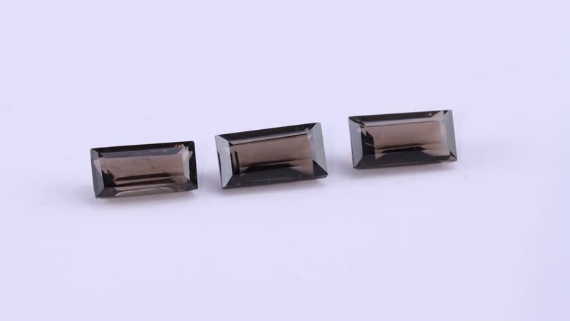 AA Brazilian Smoky Quartz Set of 3 (Bgt 10x5 mm) 4.30 ctw Loose gemstone