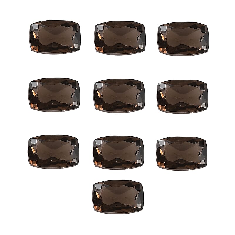 Brazilian Smoky Quartz Set of 10 (Cush 6x4 mm) 4.25 ctw Loose gemstone