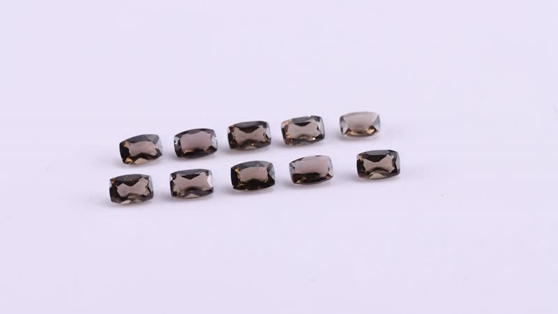 Brazilian Smoky Quartz Set of 10 (Cush 6x4 mm) 4.25 ctw Loose gemstone