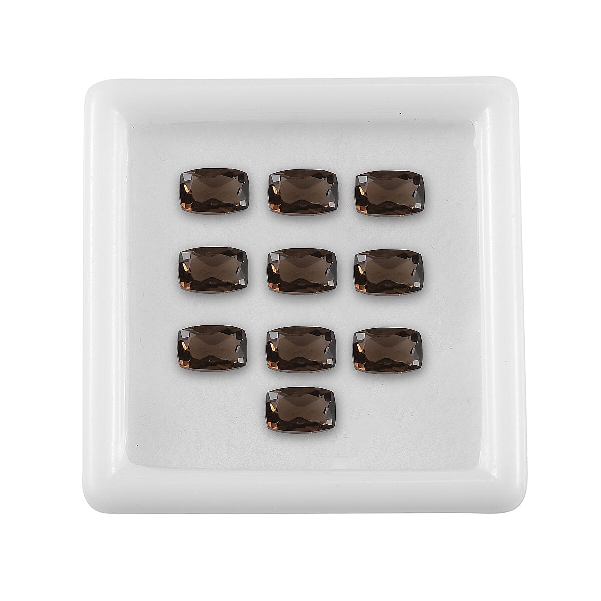 Brazilian Smoky Quartz Set of 10 (Cush 6x4 mm) 4.25 ctw Loose gemstone