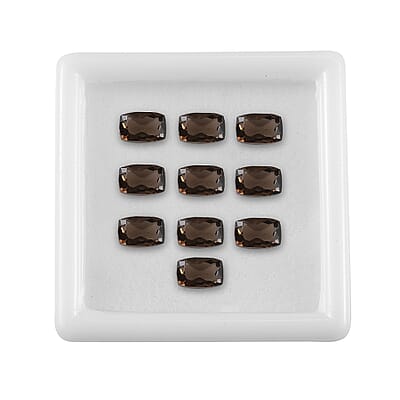 Brazilian Smoky Quartz Set of 10 (Cush 6x4 mm) 4.25 ctw Loose gemstone