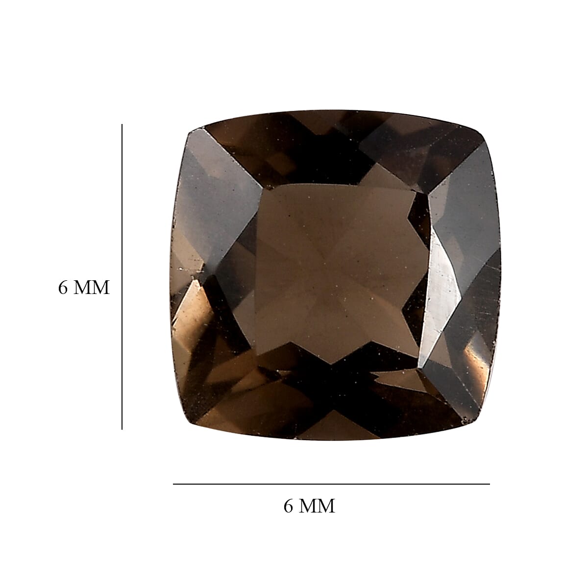 AA Brazilian Smoky Quartz Set of 2 (Cush 6x6 mm) 1.61 ctw Loose gemstone