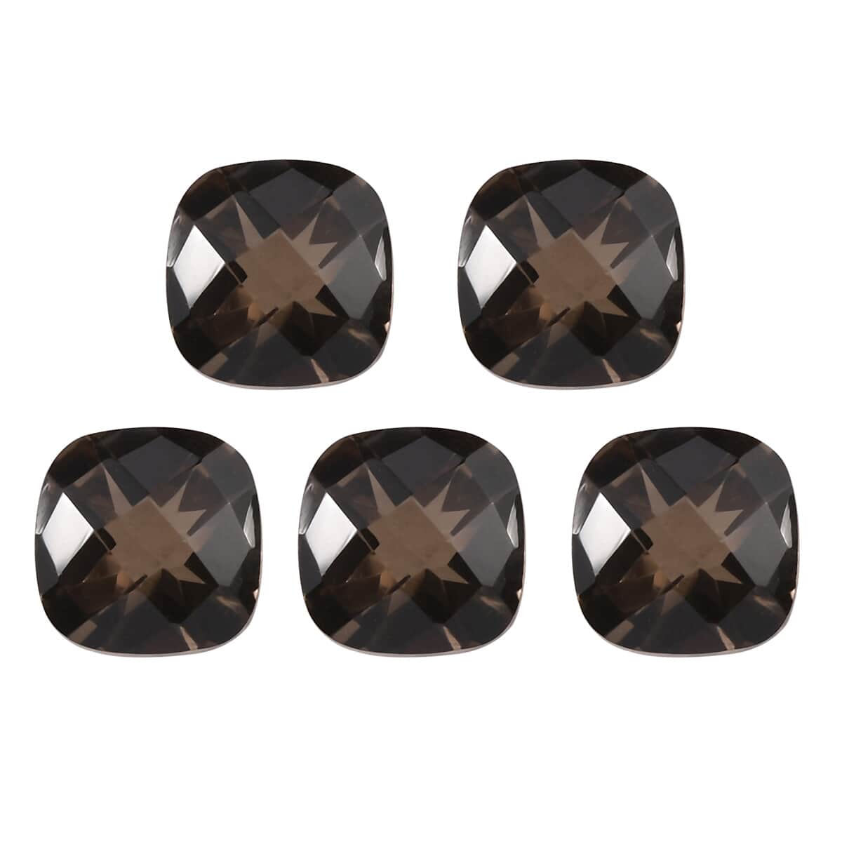 AA Brazilian Smoky Quartz Set of 5 (Cush 6x6 mm) 4.56 ctw Loose gemstone image number 0