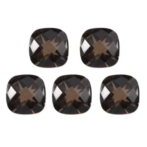 AA Brazilian Smoky Quartz Set of 5 (Cush 6x6 mm) 4.56 ctw Loose gemstone