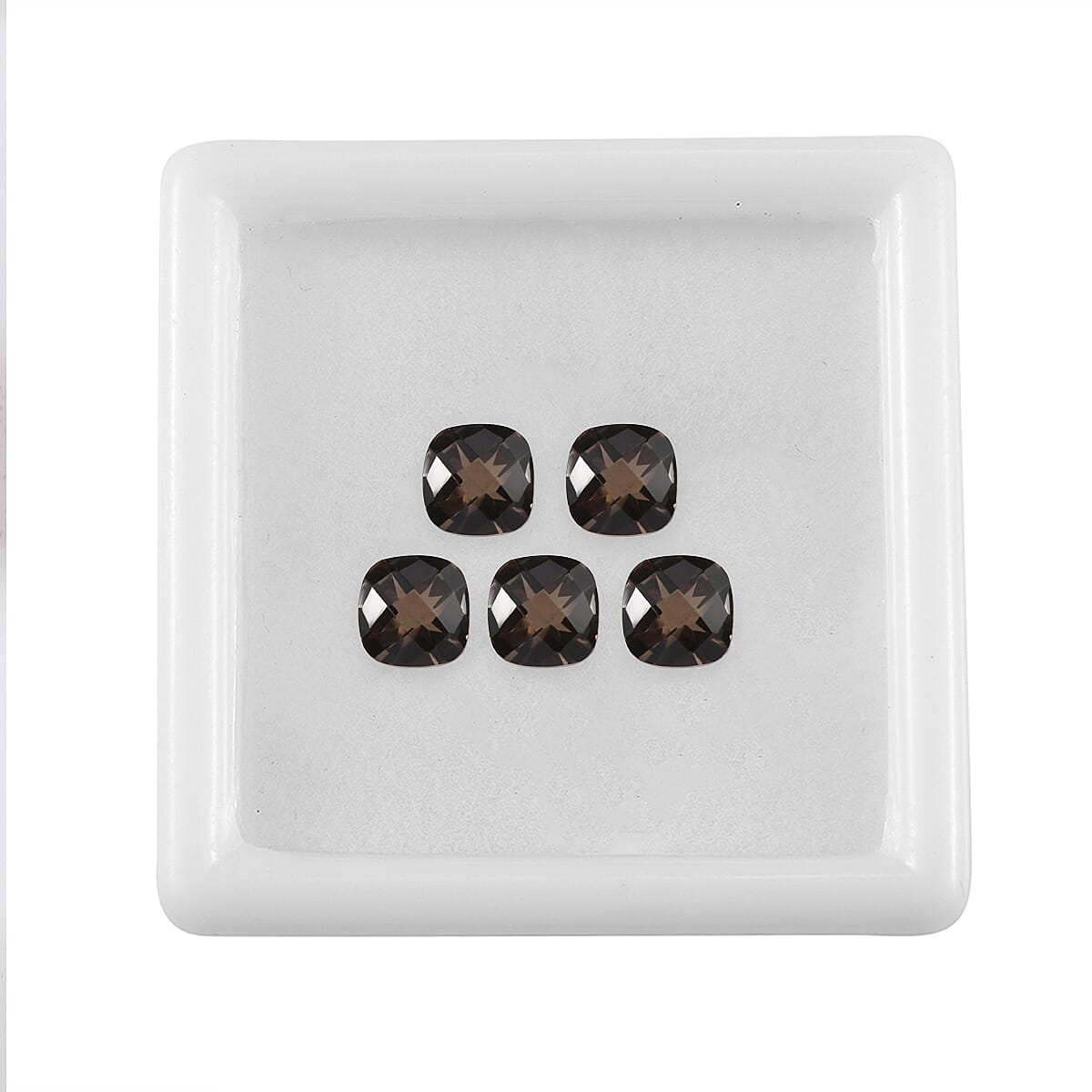 AA Brazilian Smoky Quartz Set of 5 (Cush 6x6 mm) 4.56 ctw Loose gemstone