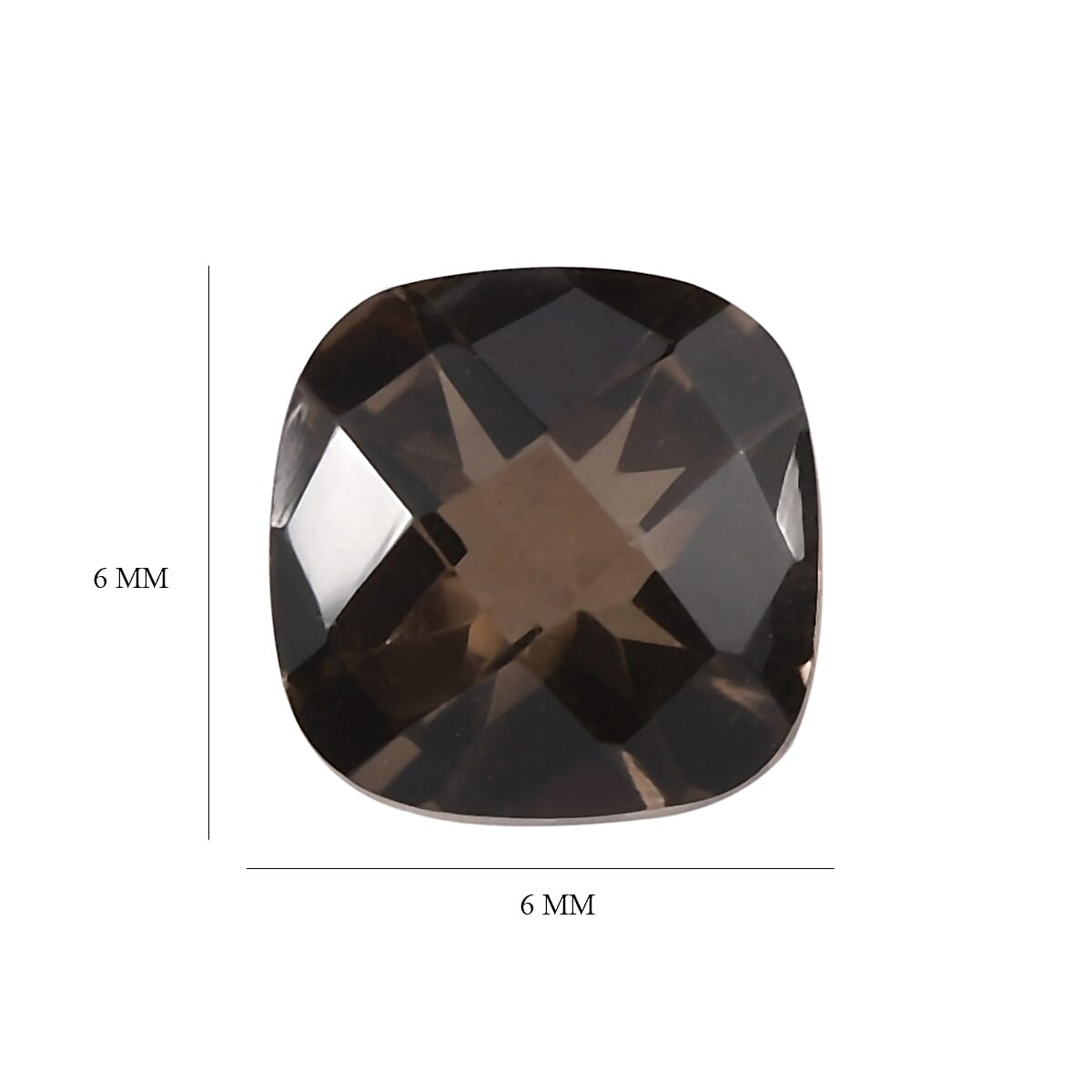 AA Brazilian Smoky Quartz Set of 5 (Cush 6x6 mm) 4.56 ctw Loose gemstone