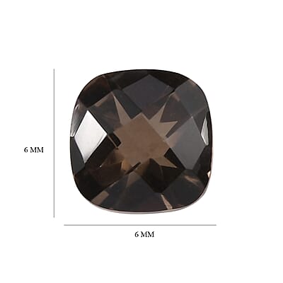 AA Brazilian Smoky Quartz Set of 5 (Cush 6x6 mm) 4.56 ctw Loose gemstone