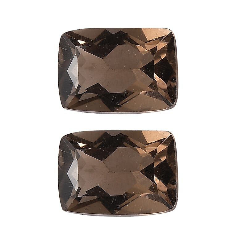 AA Brazilian Smoky Quartz Set of (Cush 7x5 mm) 1.55 ctw Loose gemstone