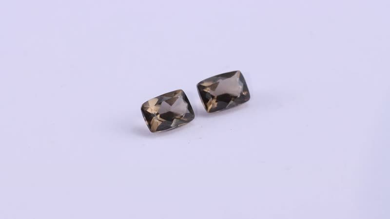 AA Brazilian Smoky Quartz Set of (Cush 7x5 mm) 1.55 ctw Loose gemstone