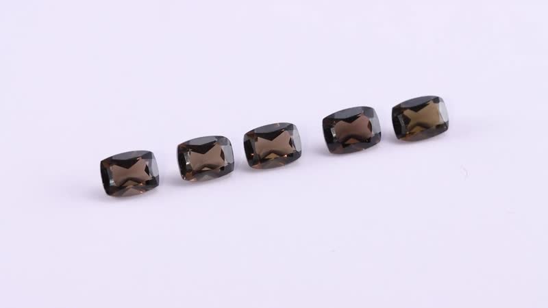 Brazilian Smoky Quartz Set of 5 (Cush 8x6 mm) 6.88 ctw Loose gemstone
